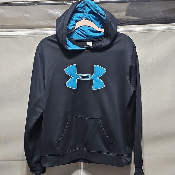 Under Armour Black Hoodie with Teal Logo - Picture 1 of 5